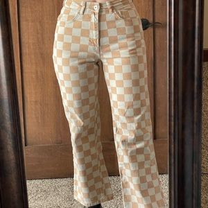 Orange checkered jeans